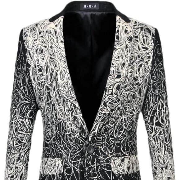Men's yarn monochrome jacket - Picture 1 of 7